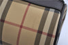 Authentic BURBERRY Vintage Nova Check PVC Shoulder Hand Bag Brown Beige 2448F