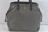 Authentic PRADA Nylon Leather Shoulder Tote Bag Green Khaki Gray 2449D