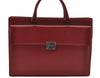 Authentic BURBERRY Vintage Leather Briefcase Business Hand Bag Red 2449I
