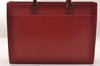 Authentic BURBERRY Vintage Leather Briefcase Business Hand Bag Red 2449I