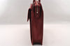 Authentic BURBERRY Vintage Leather Briefcase Business Hand Bag Red 2449I