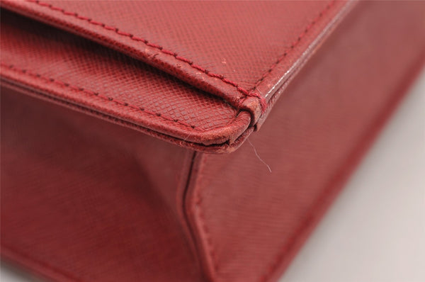 Authentic BURBERRY Vintage Leather Briefcase Business Hand Bag Red 2449I