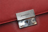 Authentic BURBERRY Vintage Leather Briefcase Business Hand Bag Red 2449I