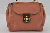 Authentic Chloe Elsie Vintage 2Way Hand Bag Purse Leather Pink 2451I