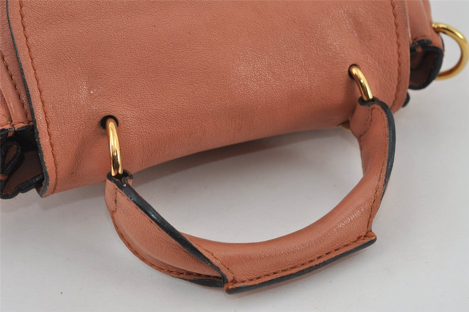 Authentic Chloe Elsie Vintage 2Way Hand Bag Purse Leather Pink 2451I