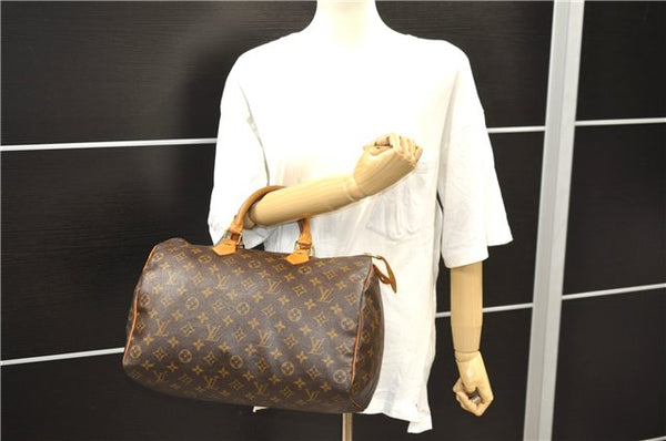 Authentic Louis Vuitton Monogram Speedy 35 Hand Bag M41524 LV 2452D