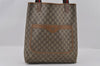 Authentic GUCCI Web Sherry Line Shoulder Tote Bag GG PVC Leather Brown 2452I