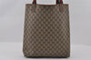 Authentic GUCCI Web Sherry Line Shoulder Tote Bag GG PVC Leather Brown 2452I