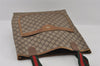 Authentic GUCCI Web Sherry Line Shoulder Tote Bag GG PVC Leather Brown 2452I