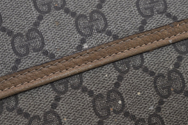 Authentic GUCCI Web Sherry Line Shoulder Tote Bag GG PVC Leather Brown 2452I