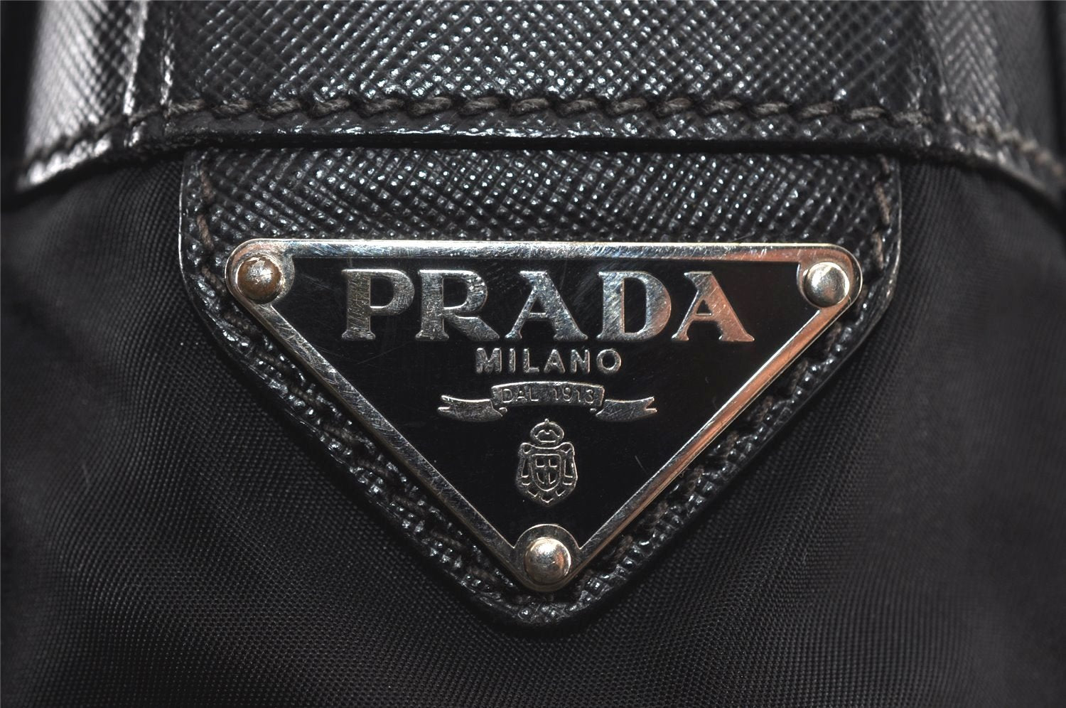 Authentic PRADA Nylon Tessuto Saffiano Leather Shoulder Cross Bag Black 2453I