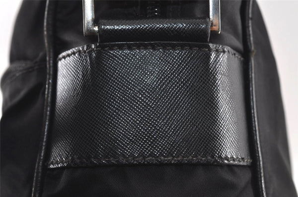 Authentic PRADA Nylon Tessuto Saffiano Leather Shoulder Cross Bag Black 2453I