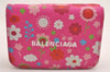 Authentic BALENCIAGA Cash Mini Wallet Trifold Wallet Leather 593813 Pink 2455I