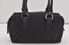 Authentic GUCCI Vintage Hand Bag Purse GG Canvas Leather 113010 Black 2456I
