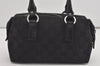 Authentic GUCCI Vintage Hand Bag Purse GG Canvas Leather 113010 Black 2456I