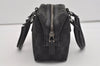Authentic GUCCI Vintage Hand Bag Purse GG Canvas Leather 113010 Black 2456I