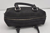Authentic GUCCI Vintage Hand Bag Purse GG Canvas Leather 113010 Black 2456I