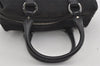 Authentic GUCCI Vintage Hand Bag Purse GG Canvas Leather 113010 Black 2456I