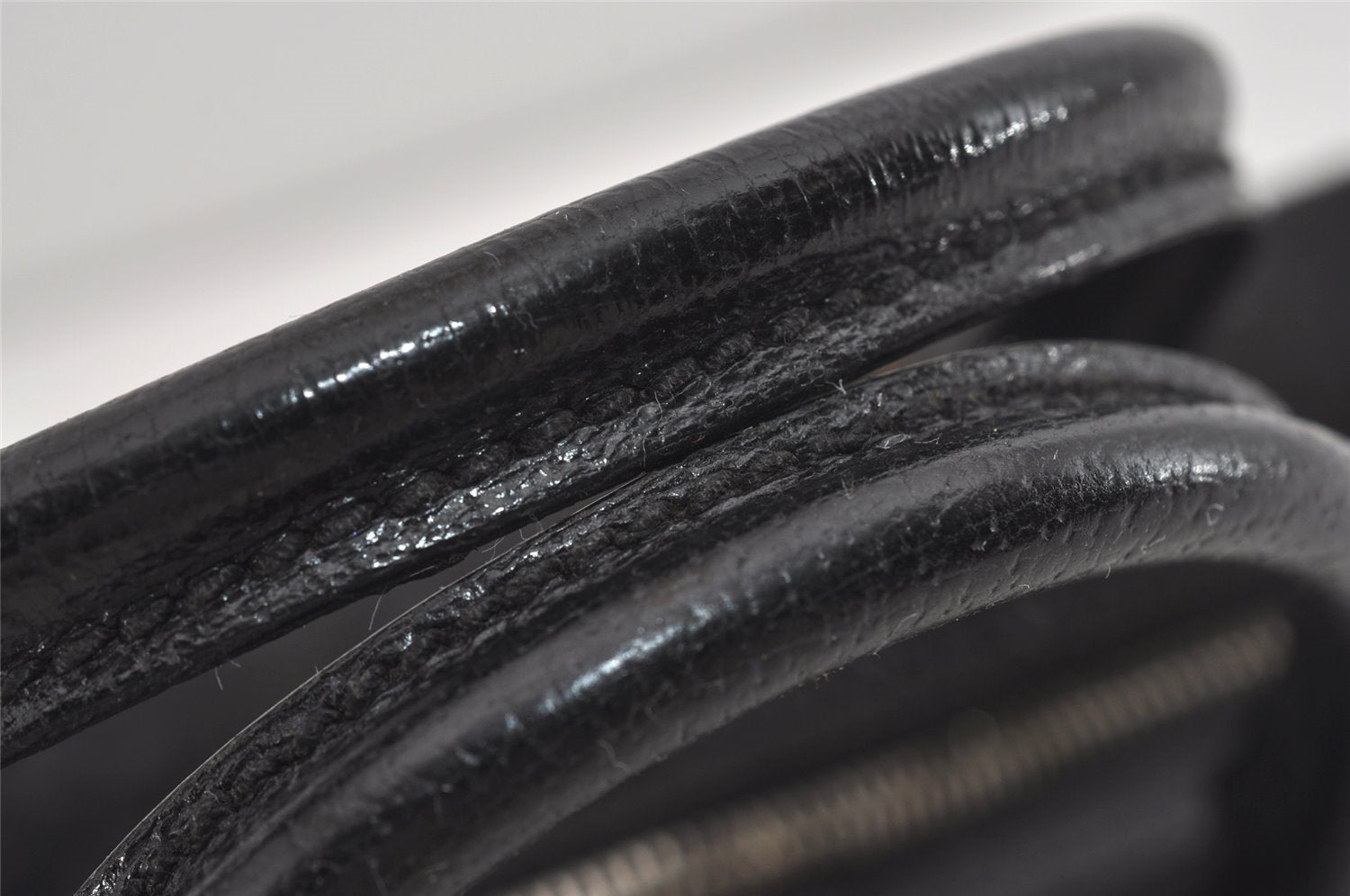 Authentic GUCCI Vintage Hand Bag Purse GG Canvas Leather 113010 Black 2456I