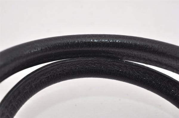 Authentic GUCCI Vintage Hand Bag Purse GG Canvas Leather 113010 Black 2456I