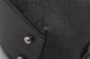 Authentic GUCCI Vintage Hand Bag Purse GG Canvas Leather 113010 Black 2456I