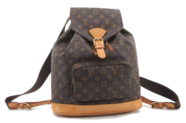 Authentic LOUIS VUITTON Monogram Montsouris GM Backpack M51135 LV 2457C