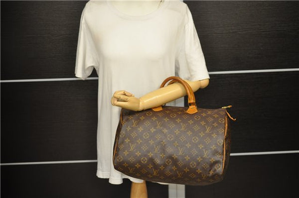 Authentic Louis Vuitton Monogram Speedy 35 Hand Bag M41524 LV 2457D