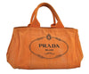 Authentic PRADA Canapa M Vintage Canvas Tote Hand Bag Orange 2457I