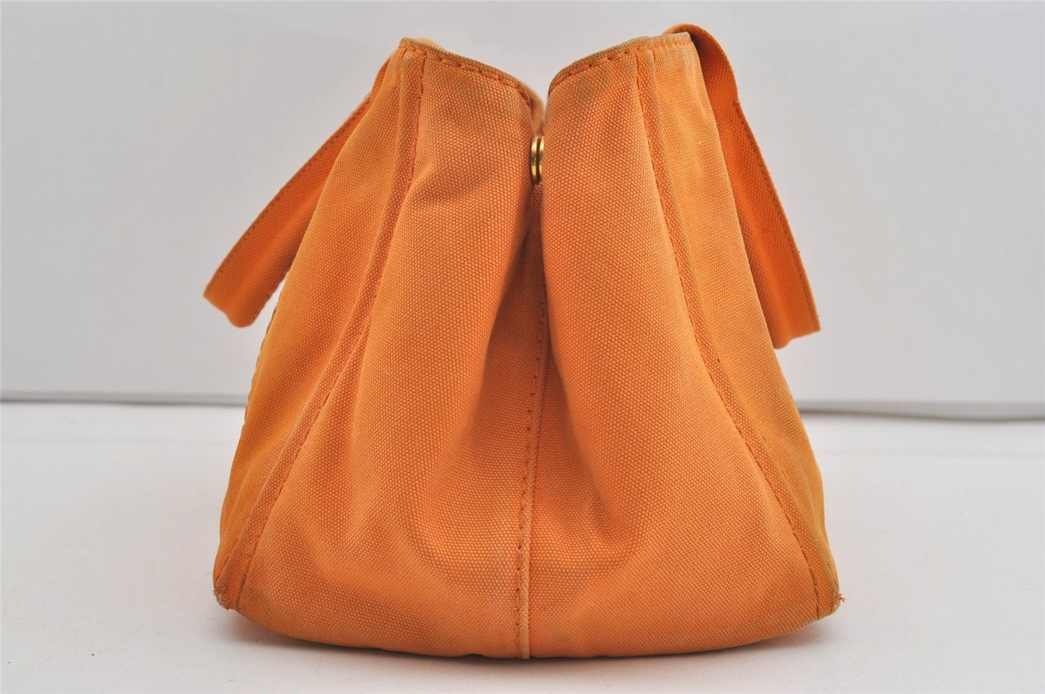 Authentic PRADA Canapa M Vintage Canvas Tote Hand Bag Orange 2457I