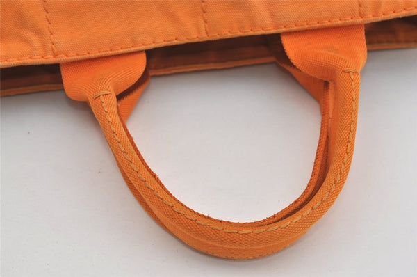 Authentic PRADA Canapa M Vintage Canvas Tote Hand Bag Orange 2457I