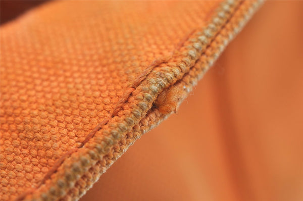 Authentic PRADA Canapa M Vintage Canvas Tote Hand Bag Orange 2457I