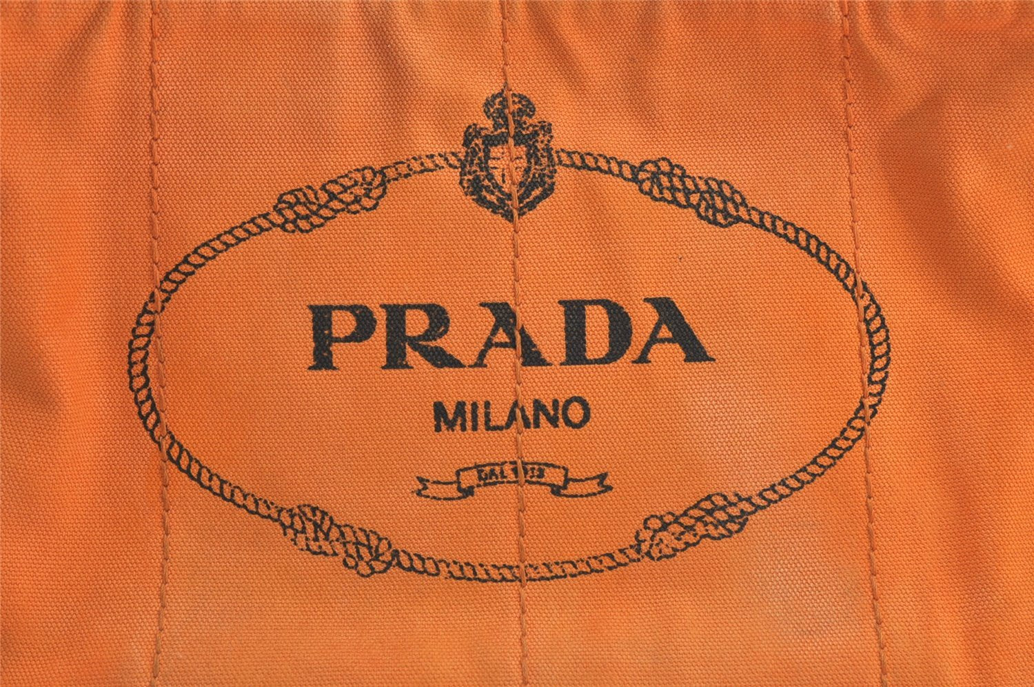 Authentic PRADA Canapa M Vintage Canvas Tote Hand Bag Orange 2457I