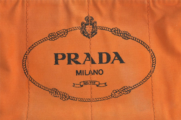 Authentic PRADA Canapa M Vintage Canvas Tote Hand Bag Orange 2457I