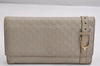 Authentic GUCCI Micro Guccissima GG Leather Long Wallet Purse 309760 White 2458I