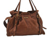 Authentic MIU MIU Vintage Leather Shoulder Tote Bag Brown 2459I