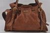 Authentic MIU MIU Vintage Leather Shoulder Tote Bag Brown 2459I