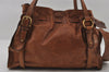 Authentic MIU MIU Vintage Leather Shoulder Tote Bag Brown 2459I