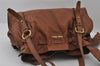 Authentic MIU MIU Vintage Leather Shoulder Tote Bag Brown 2459I