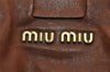 Authentic MIU MIU Vintage Leather Shoulder Tote Bag Brown 2459I