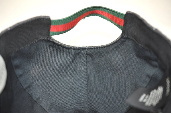 Authentic GUCCI Web Sherry Line Cap Wool Size L Gray 2460I