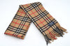 Authentic BURBERRY Nova Check Cashmere Winter Scarf Stole Beige 2463I