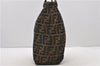 Authentic FENDI Zucca Shoulder Hand Bag Purse Nylon Leather Brown 2465D