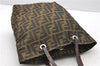 Authentic FENDI Zucca Shoulder Hand Bag Purse Nylon Leather Brown 2465D