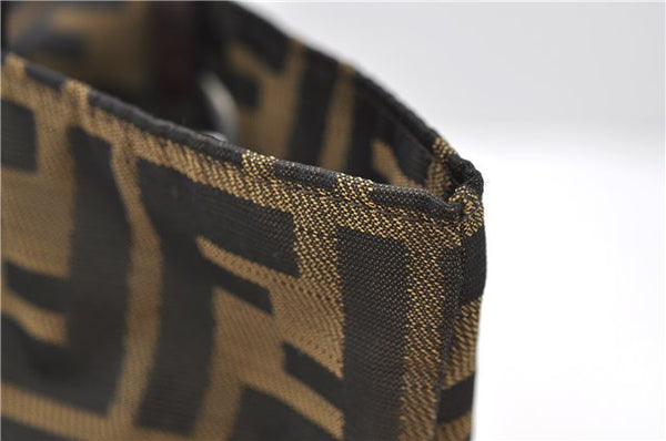 Authentic FENDI Zucca Shoulder Hand Bag Purse Nylon Leather Brown 2465D