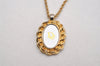 Authentic Christian Dior Gold Tone Chain Pendant Necklace CD 2465I