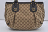 Authentic GUCCI Scarlett Tote Hand Bag GG Canvas Leather 269953 Brown 2466I