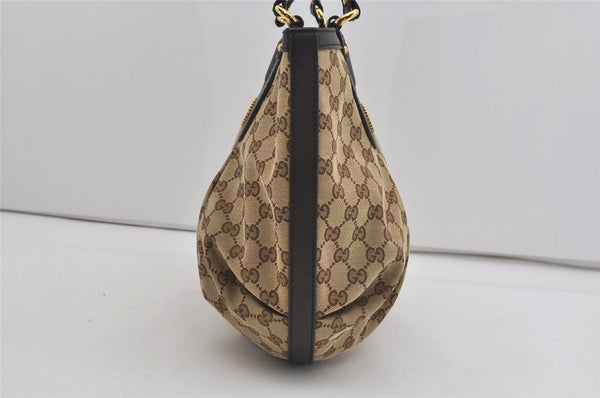 Authentic GUCCI Scarlett Tote Hand Bag GG Canvas Leather 269953 Brown 2466I