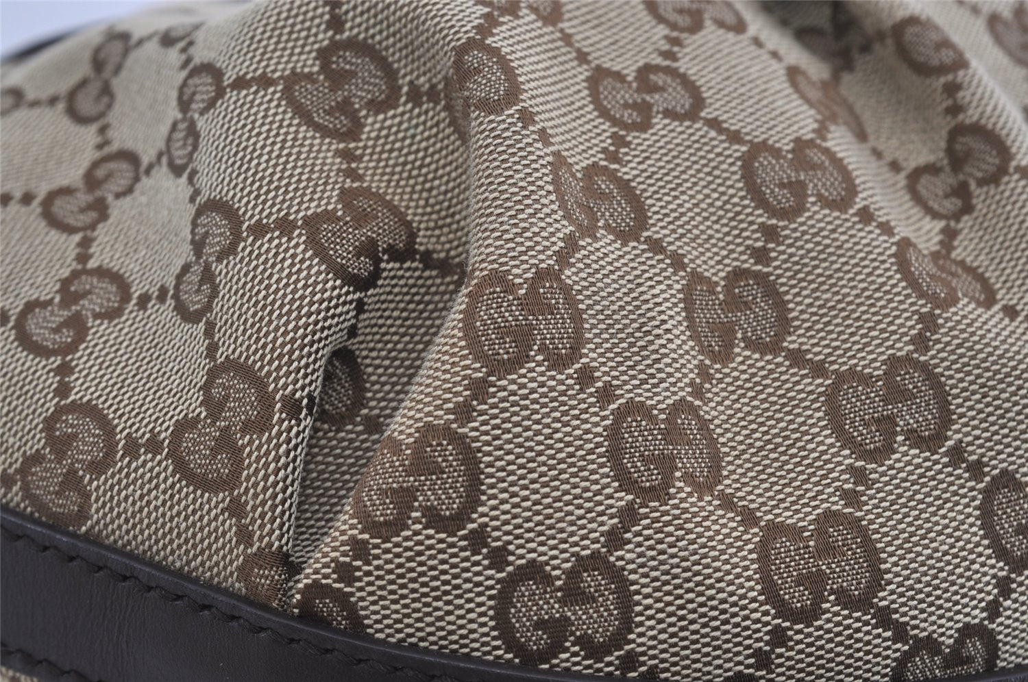 Authentic GUCCI Scarlett Tote Hand Bag GG Canvas Leather 269953 Brown 2466I