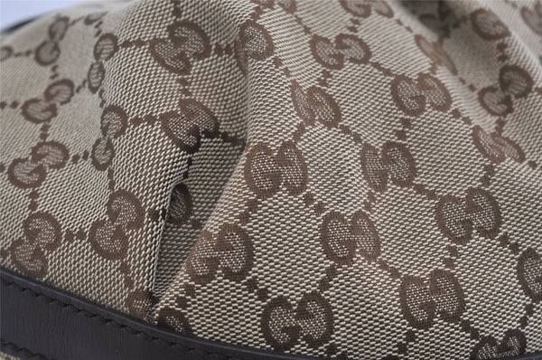 Authentic GUCCI Scarlett Tote Hand Bag GG Canvas Leather 269953 Brown 2466I