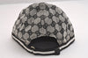 Authentic GUCCI Sherry Line Cap GG Canvas Leather Size XS Black 2467I